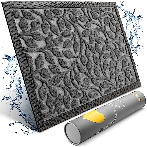 Bodenständig® Fußmatte außen und innen [robust] - Saubere Schuhe Dank geriffelter Oberseite - Perfekte Größe 40x60cm Grau - Fussmatte aussen Türmatte Haustür fussabstreifer innen Bereich