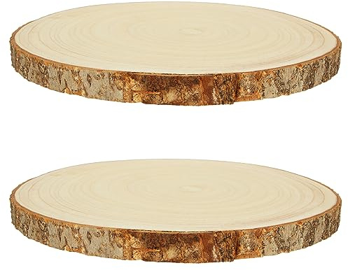 VIDETOL 2 Stück Tortenständer aus natürlichem Holz, 28–32 cm, groß, rund, Tortenständer, Hochzeitstortenständer für Hochzeit, Geburtstag, Babyparty, Heimdekorationen und Weihnachtsdekorationen