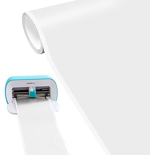 Occzin Smart Vinyl für Cricut Joy - 14x500CM Smart Vinyl Permanent Weiß Smart Adhesive Vinyl Permanent Vinylfolie Plotter Lange Größe für DIY Muster, Dekorative Aufkleber, Basteldekoration