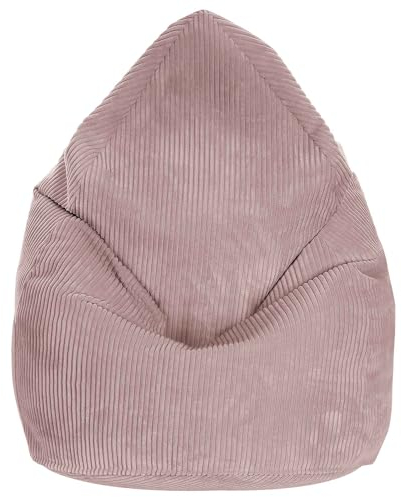 DreamRoots Sitzsack für Kinder 80x80x120cm - Cord Bean Bag Chair mit Füllung, Lehne und Bezug - für Mädchen und Jungen
