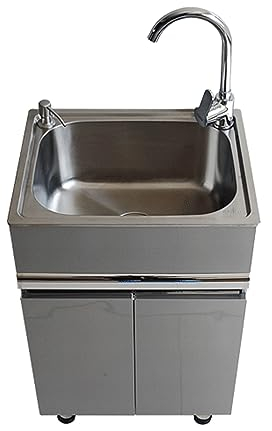 TRGCJGH Spülenunterschrank aus Edelstahl Küchenschrank Unterschrank mit Spülbecken Waschtischunterschrank(60x40cm/23.6x15.7in)