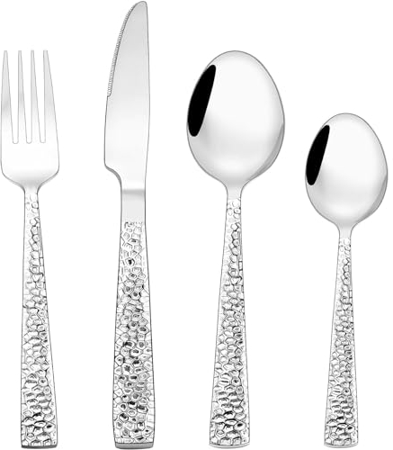 32PCS Silverware Set, Heavy Duty Stainless Steel Flatware Set for 8, Food-Grade Tableware Cutlery Set, Utensil Sets for Home Restaurant, Mirror Finish, Dishwasher Safe