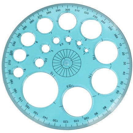 yyangz Winkelmesser, multifunktional, Kreis, Zeichnung, Geometrie, Kunststoff, blau, rund, Zeichenwerkzeug, geeignet für Büro und Zuhause, Klassenzimmer, 4 Stück
