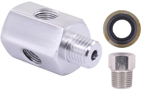 Sensor de presión de aceite, interruptor de presión de aceite, adaptador M12 x 1,5, adaptador de presión de 1/8 NPT, adaptador de acero inoxidable, alimentación de aceite, conector hembra con anillo