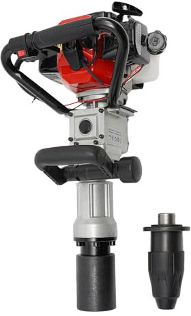 ROGONPDK Petrol Post Driver 32.7CC 1000W 7000rpm 1.45Nm 2.16in-2.756in Pile Driver Fence Post Rammer Garden Farm