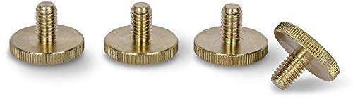 PrecisionGeek - Vis à oreilles en laiton à grande tête moletée de 20 mm de diamètre, M6 x 10 mm - Jeu de 4 vis