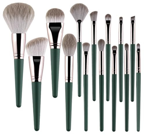 Pinceaux Maquillage, 14pcs Set Pinceaux Professionnels - Pinceau Fond de Teint, Poudre, Anticernes, pour Fond de Teint, Mélange Poudre Le Visage, Ombres