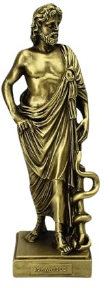 Hippokrates griechische Statue, antikes griechisches Design, handgefertigt, bronzefarben, 23 cm