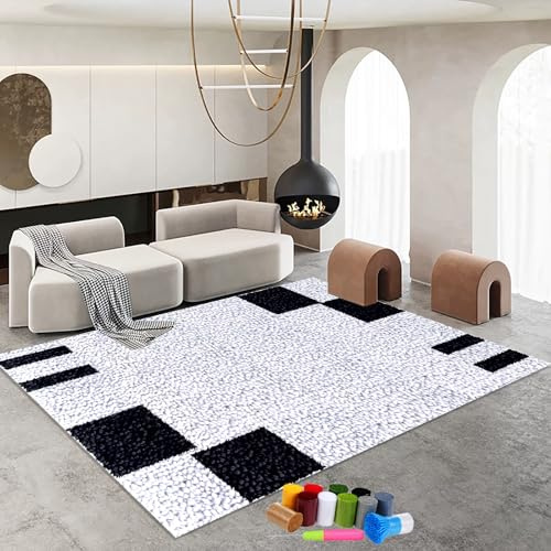 RxiBeFuw Knüpfteppich Zum Selber Knüpfen, Groß Unfinished Häkelteppich Set mit Vordruck Tapisserie Teppich Knüpf-Sets, Knüpfset Latch Hook Kit Selbst Knüpfen Set für Erwachsene Knüpfen Set 38 x 52 cm