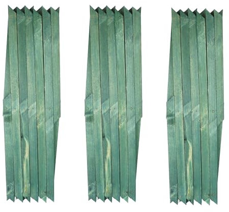 Kanta Wooden Trellis Expandable Garden Wall Trellis For Climbing Plants Decoration & Plants Partitioning (Pack Of 3) (Green, 180cm x 30cm)