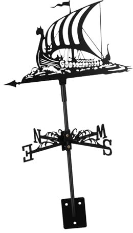 FONDOTIN Weathervane Segelschiff Wetterfahne Für Garten Und Dekorativer Windrichtungsanzeiger Installieren Langlebig Und Wetterfest