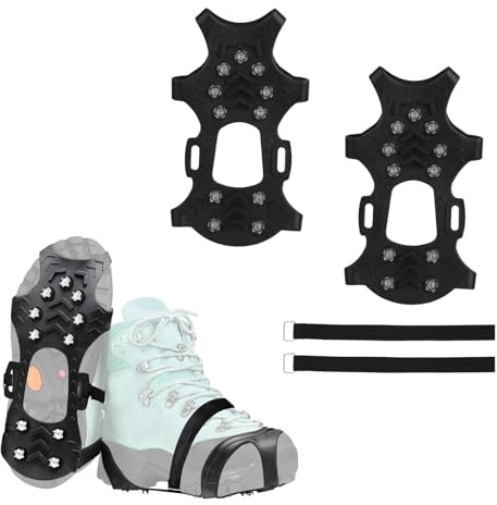 Steigeisen，Steigeisen für Wanderschuhe，rutschfeste Schuhspikes Aus Edelstahl, Geeignet für Arbeiten Im Freien Bei Snowfall Im Winter, Wandern, Trekking und Eisfischen (XL)