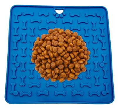 Alfombra de Lamiendo para Perro | Soporte De Alimentos De Silicona Antienturbios con Ventosas - Soporte De Alimentos Fácil De Limpiar 18,8 x 18,8 cm para Combatir El Aburrimiento Enriquecido