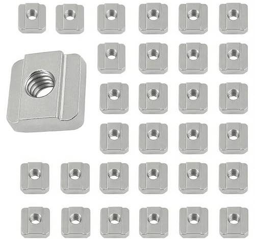 30 Stück Nutensteine M8, Schiebemuttern M8 für Aluminiumprofile, Hochwertige Gleitmuttern für industrielle Rahmenkonstruktionen, CNC-Maschinen und Automobilführungen