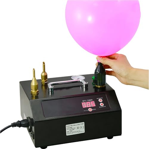 YXYLJOZ Inflador de Bomba de Globo eléctrico, Bomba de Helio eléctrica con 3 boquillas, Tubo de conexión de Helio para Eventos, Festivales