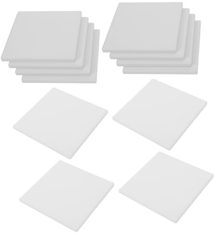 Warmhm 12PCS White Unglazed Square Ceramic Tiles with Cork Backing for DIY Painting Coasters Multipurpose Craft Tiles for Ink Art Acrylic Pouring and Home Decor Projects