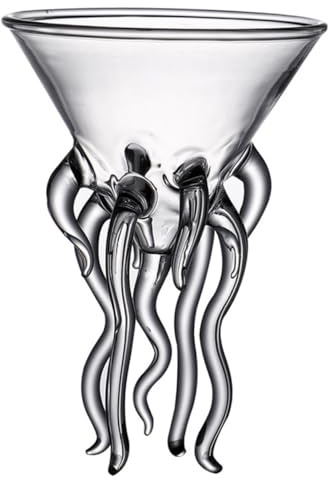 TOYANDONA Cocktail Glass Octopus Wine Goblet 150ml Glass Liquor Cup Jellyfish Design Household Crystal Goblet Decorative Party Bar Drinkware