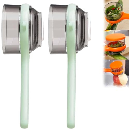 Novità Con Contenitore Pelapatate Speciale Per Frutta, Pelapatate Per Verdure Con Raccoglitore, Pelapatates in Acciaio Inossidabile A Doppia Lama Con Contenitore, Per La Cucina Di Casa (2pcs-Green)