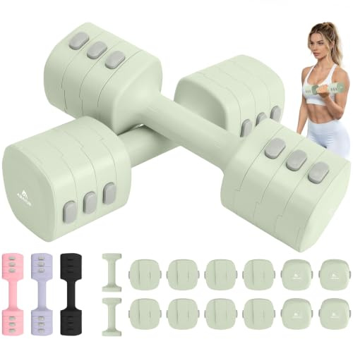 Abahub 2-i-1 kettlebell och hantelset, justerbar hantel för hemmagym