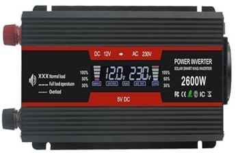 Inverter Convertitore Convertitore Potenza A Onda Sinusoidale Modificata Presa UE 1500W/2000W/2600W Display LCD DC 12V A AC 220V Solare 2 USB Trasformatore Auto Convertire(12V 220V 2600W)