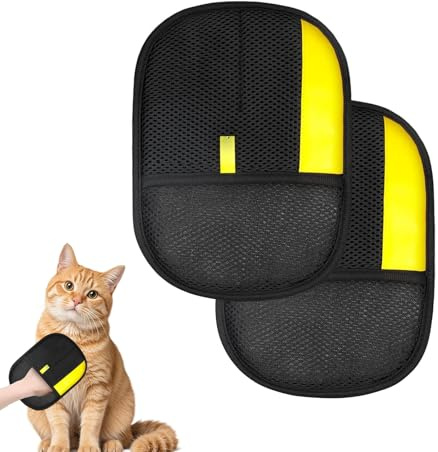 YZJJYG 2 guantes magnéticos de piel de doble cara para perros y gatos – Eliminador de pelo de mascotas transpirable con función antiestática, reutilizable para el cuidado del pelo en la vida cotidiana
