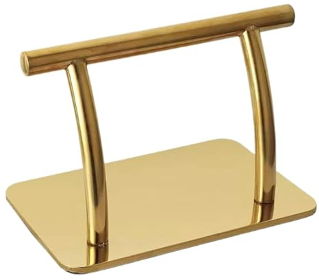 Woideklu Footrest, Hairdressing Furniture Accessory, Stainless Steel Footrest with Comfortable Foot Support for Longer, for Hair Salons, Hairdressing, Gold