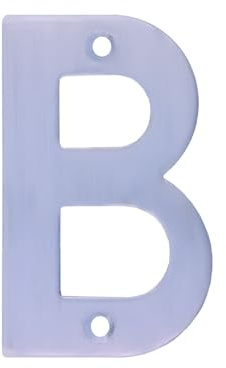 Amig - Letra B de Acero Inoxidable para Atornillar en Interior y Exterior - 100 mm - Resistente - Para Portales, Paredes o Fachadas - Acabado Plateado