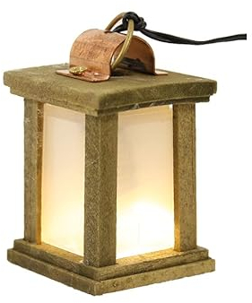 dekoprojekt Krippenzubehör Laterne Holz weiß 3,5V, LED