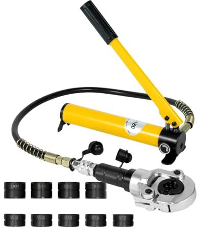 6T Profi Presszange V-Kontur 360° Hydraulik Crimpzange Radialpresse für Kupferrohr/Edelstahlrohr/Edelstahlrohr/Backeneinsätze V12,V15,V18,V22,V28 incl.