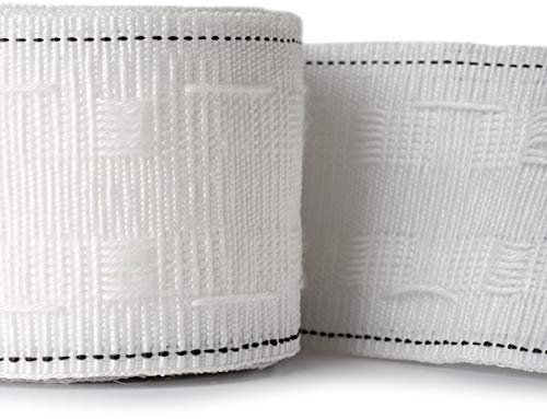 Realm White Pencil Pleat Curtain Header Tape, Detachable Curtain, Sizes 25mm 1 Inch, 50mm 2 Inch, 75mm 3 Inch (2 1m)