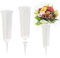 2PCS Vase Funeraire pour Cimetière, Amovible Vase Cimetiere, Blanc Vases Funéraires en Plastique, Vase De Cimetière avec Pointe en Terre, Décoration De Tombe