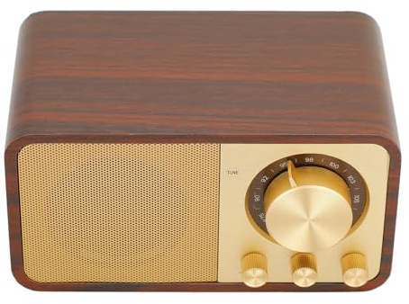 Retro Trä Bluetooth-Radio Med Inbyggd Högtalare, Trådlös Bärbar Vintage Design för Kaféer, Restauranger och Sovrum