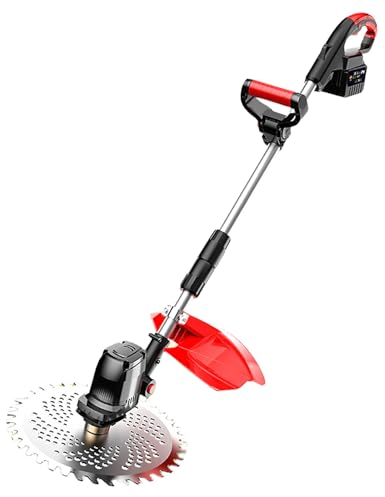 Desbrozadora Ligera a Batería, Desbrozadora Multiusos con Batería De Iones De Litio, Recortadoras Eléctricas, 3 Tipos De Cuchillas, Kit De Desbrozadora, Desbrozadora Inalámbrica(One Battery)