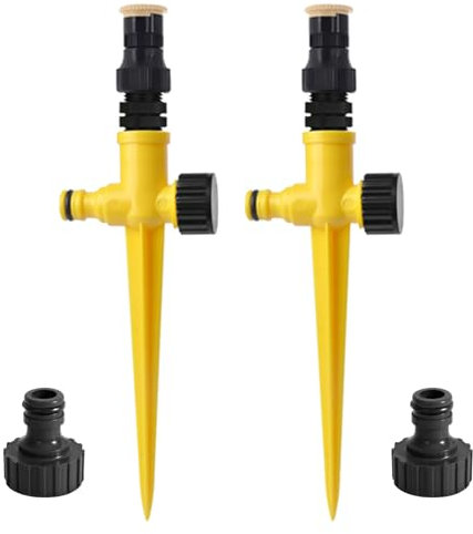 2PCS Garden Lawn Sprinkler, 360° Rotation Auto Irrigation System for Lawn Grass Patio Garden Irrigation