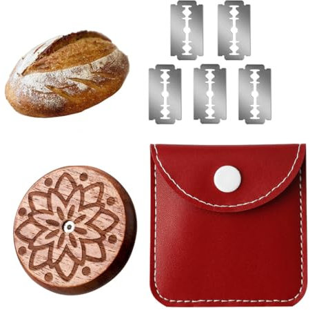 EIH1 1 Stück Brot Lahm, Teig Rasiermesser Werkzeug mit 5 Klingen, Brot Bäcker Cutter, Baguettemesser, Bäckermesser, Ritzmesser zum Einschneiden von Baguette, mit Aufbewahrungstasche