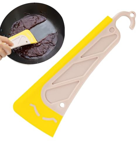Diskrengöringsskrapa, kastrullskrapa, återanvändbart rengöringsmedel för silikongrytor och stekpannor - ergonomiskt handtag spatel, mjuk huvudskrapa, resist gadget