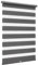 Sekey Doppia tenda a rullo, fissaggio senza fori, per finestre, doppia tenda a rullo, larghezza 60 cm, protezione solare, 60 x 130 cm, grigio scuro