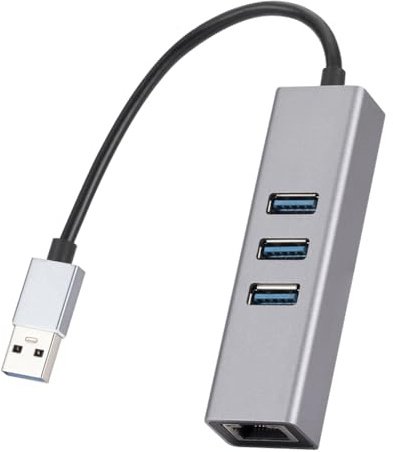 TsoLay Adaptateur Hub Ethernet 1000 Mbps USB 3.0 vers RJ45 4 en 1. 3 Ports USB 3.0 5 Gbit/S, Répartiteur OTG, Carte Réseau LAN pour Ordinateur Portable PC.