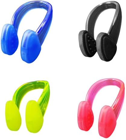4 clip per naso da nuoto, clip per naso riutilizzabili impermeabili, morbide e confortevoli, impermeabili, per adulti e bambini, per immersioni, surf e altri sport acquatici