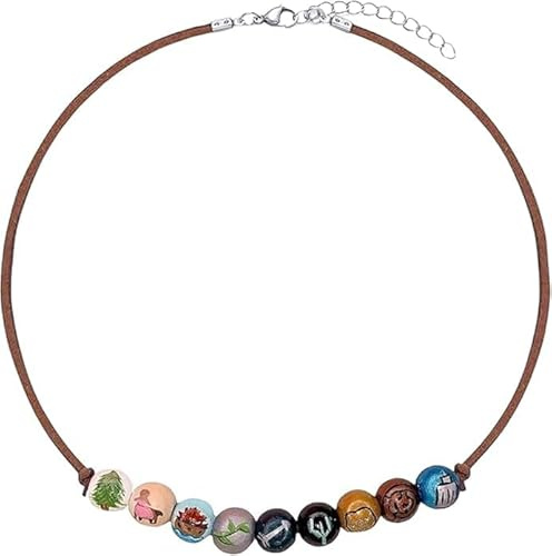ANNABETH Chase - Collana Percy Jackson in legno dipinto con piccole perline e mezzosangue