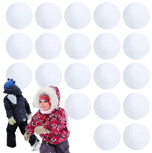 gifyym Falska snöbollar - snöbollsstridsspel 20 stycken | Realistiska konstgjorda neigbollar för vinterjuldekorationer | ergonomisk hantering för och vuxna,