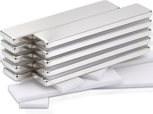 8Pcs Magnet Strips Extra Strong Magnets Bar, Heavy Duty Magnetic Strips | 60 x 10 x 3 mm, Neodymium Bar Magnets, for Home, Office, Kitchen, Whiteboard, Cabinet, DIY