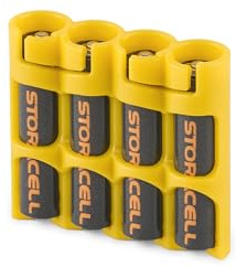 Storacell Powerpax SlimLine AAA Batteriefach, Gelb, für 4 Batterien