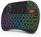 Rii Mini Tastatur Mit Touchpad, 2,4 GHz Kabellos, Smart TV, 8 Farbige Hintergrundbeleuchtung und Scrollrad (Deutsches, Schwarz)