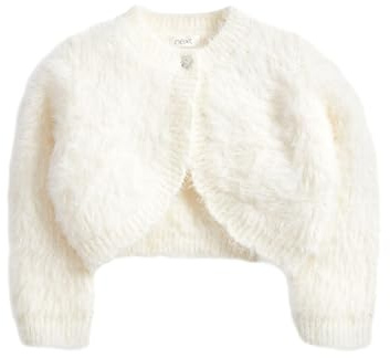 NEXT Fille Cardigan Duveteux Ecru White 2 Ans-3 Ans