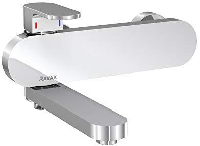 RAVAK Badarmatur | Einhand-Wannenbatterie Chrome | Badewannenarmatur | Einzigartige Lösung | CR 022.00/150, Messing, Large
