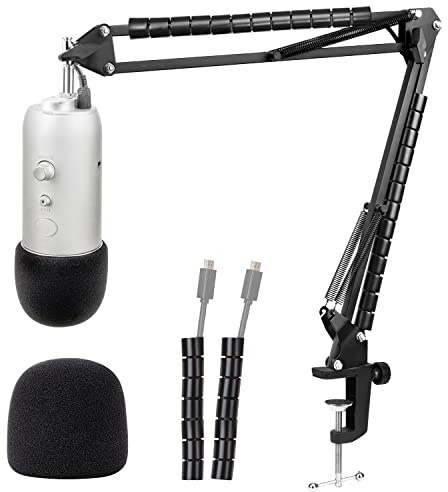 Blue Yeti Mikrofonständer mit Schaumstoffabdeckung, Windschutzscheibe, Mikrofon-Galgenarm-Ständer mit Pop-Filter, kompatibel mit Blue Yeti, Blue Yeti Pro Mikrofon von Youshares