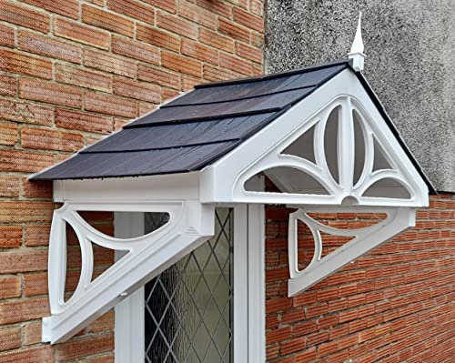 Althorp 149cm Porch Canopy – DIY Front Door Canopy Kit – UV-Stabilised Polymer – Grey Roof Tile – by UK Canopies