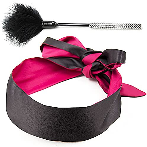 inedit Bandeau Yeux Sexy Adulte + Plumeau - Couple Intime - Jeux et Fantaisies Érotiques - Accessoires pour Les Adultes & Couples Amoureux - Pimenter Votre Couple
