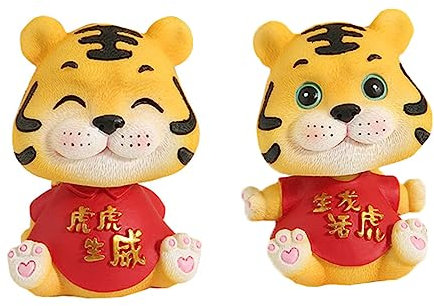 TOYANDONA Süße Auto Puppe Schütteln 2 Stück Tiger-förmige Dekorationen für Wohnzimmer